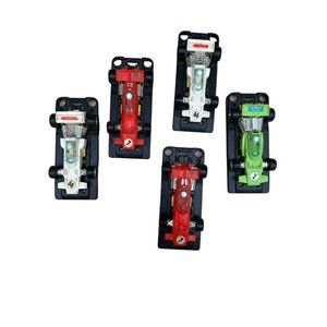 6- Vintage Funmate Toy Indy Race Cars 4” Long Made in Japan 1970’s w/Launchers